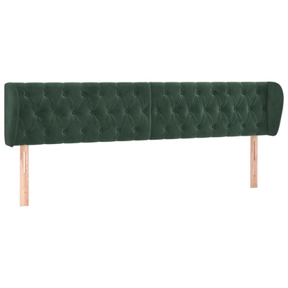 Testiera ad Orecchio Verde Scuro 183x23x78/88 cm in Velluto - homemem39