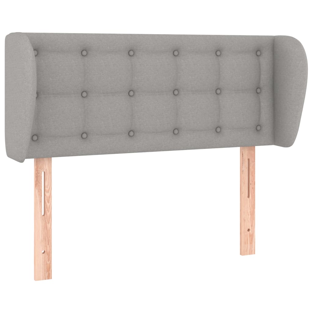 Testiera ad Orecchio Grigio Chiaro 93x23x78/88 cm in Tessuto | homemem39