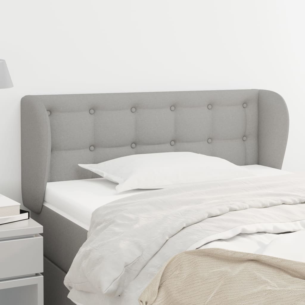 Testiera ad Orecchio Grigio Chiaro 93x23x78/88 cm in Tessuto | homemem39