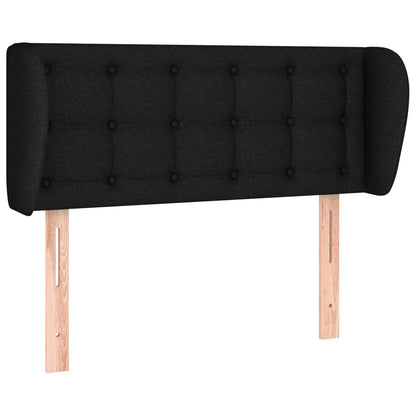 Testiera ad Orecchio Nera 93x23x78/88 cm in Tessuto | homemem39
