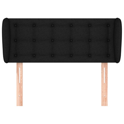 Testiera ad Orecchio Nera 93x23x78/88 cm in Tessuto | homemem39