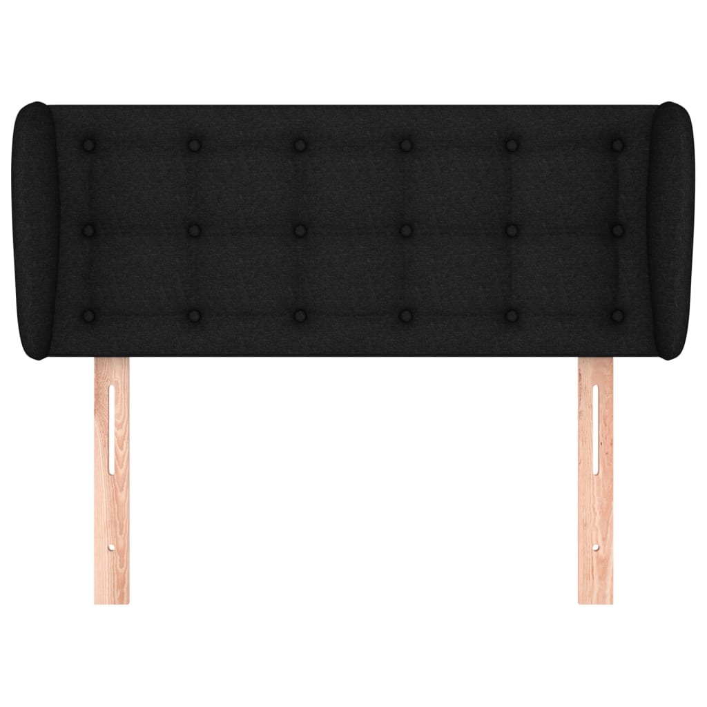 Testiera ad Orecchio Nera 93x23x78/88 cm in Tessuto - homemem39