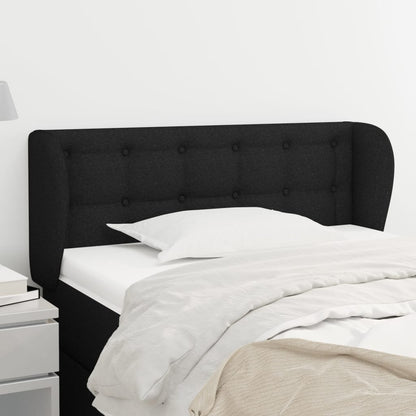 Testiera ad Orecchio Nera 93x23x78/88 cm in Tessuto | homemem39