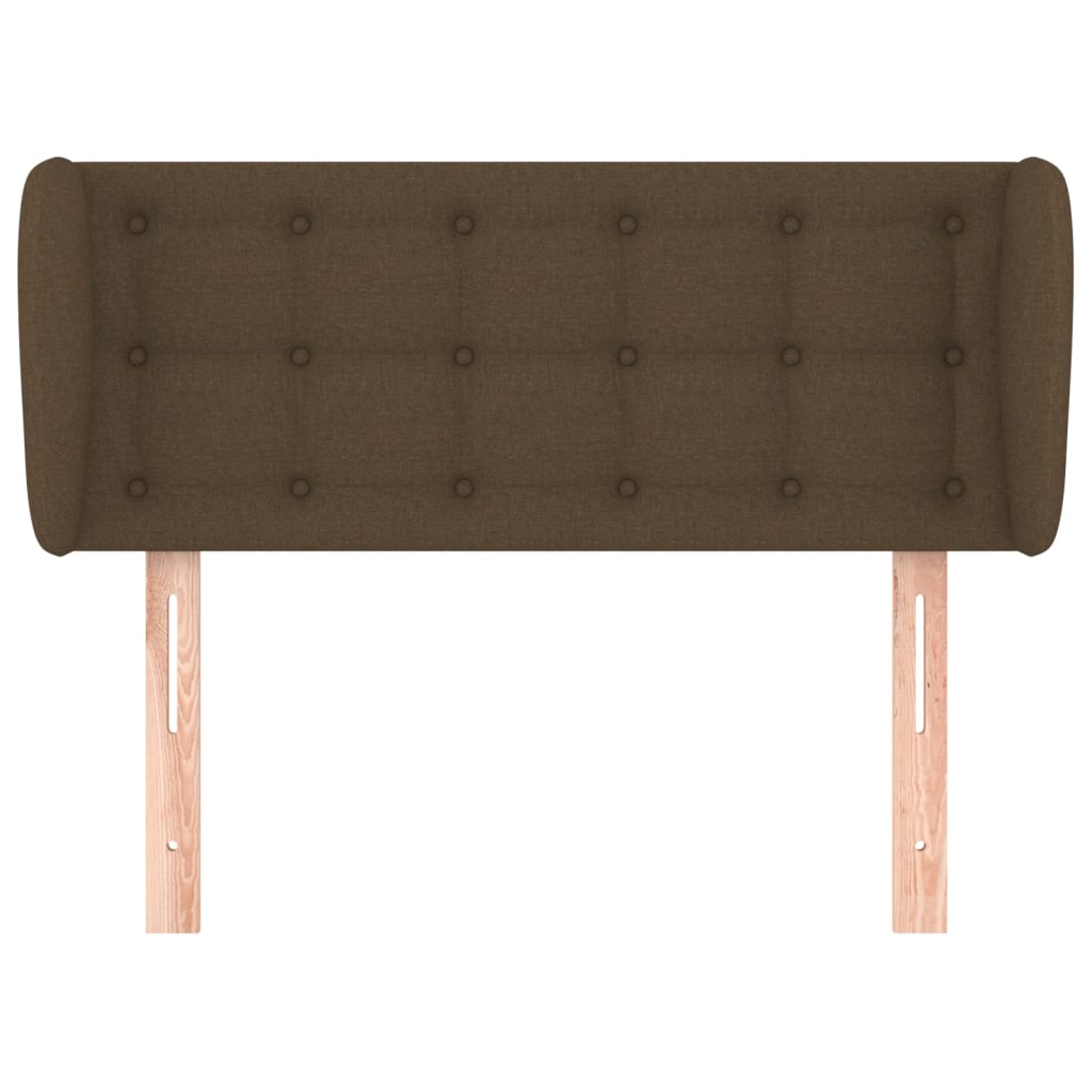 Testiera ad Orecchio Marrone Scuro 93x23x78/88 cm in Tessuto - homemem39