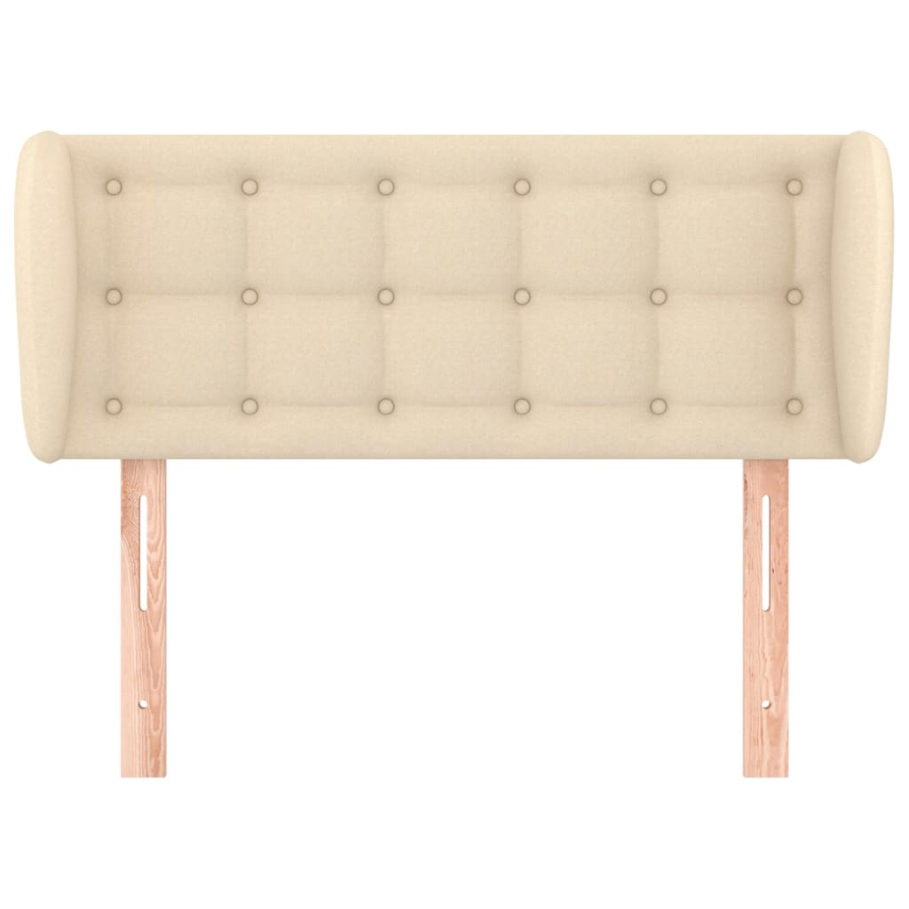 Testiera ad Orecchio Crema 93x23x78/88 cm in Tessuto
