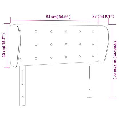Testiera ad Orecchio Blu 93x23x78/88 cm in Tessuto