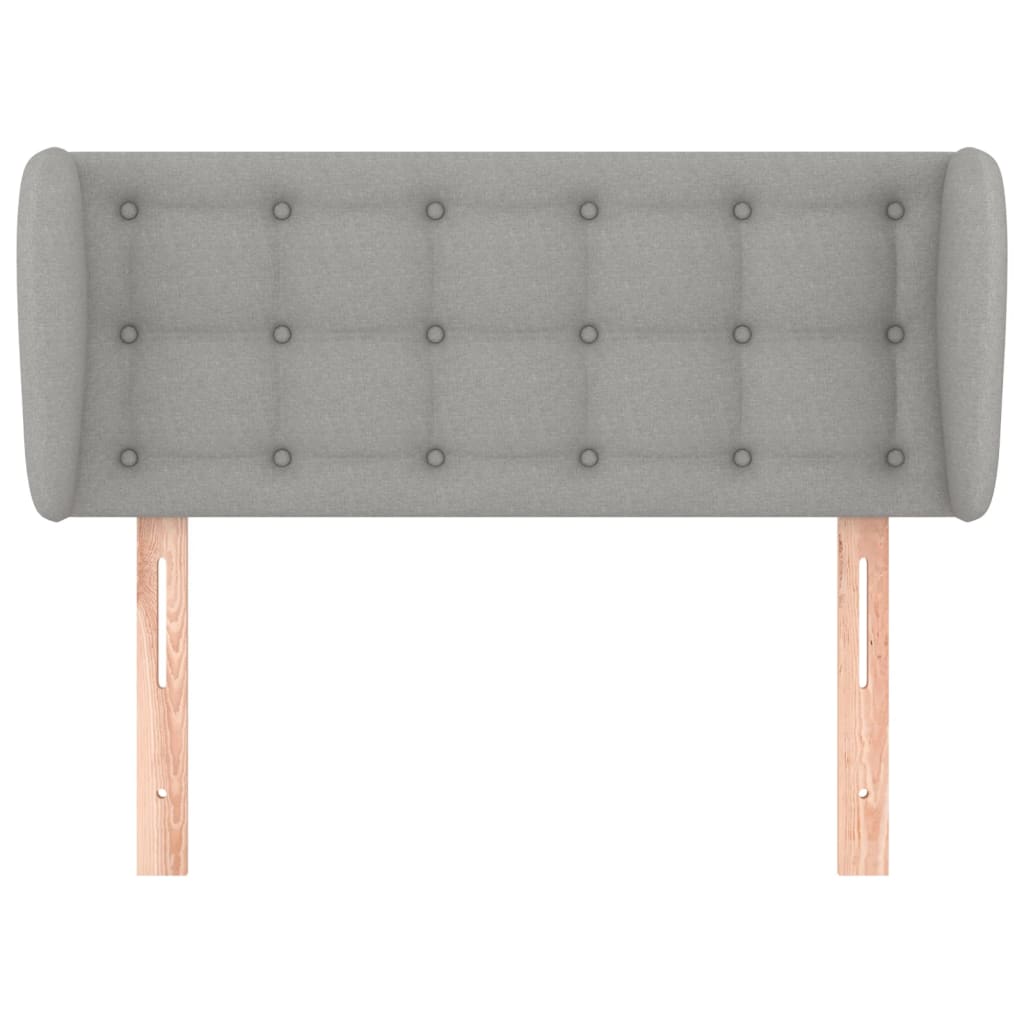 Testiera ad Orecchio Grigio Chiaro 103x23x78/88 cm in Tessuto - homemem39