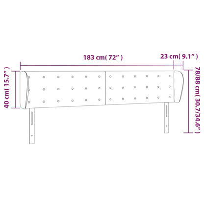 Testiera ad Orecchio Grigio Scuro 183x23x78/88 cm in Tessuto - homemem39