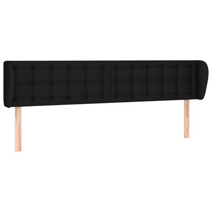 Testiera ad Orecchio Nera 203x23x78/88 cm in Tessuto | homemem39