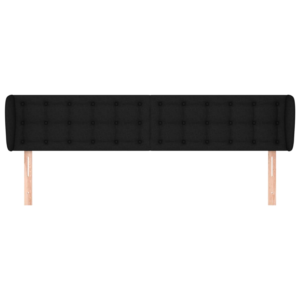 Testiera ad Orecchio Nera 203x23x78/88 cm in Tessuto | homemem39