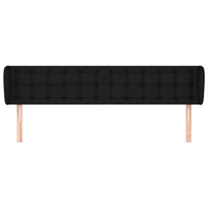 Testiera ad Orecchio Nera 203x23x78/88 cm in Tessuto - homemem39