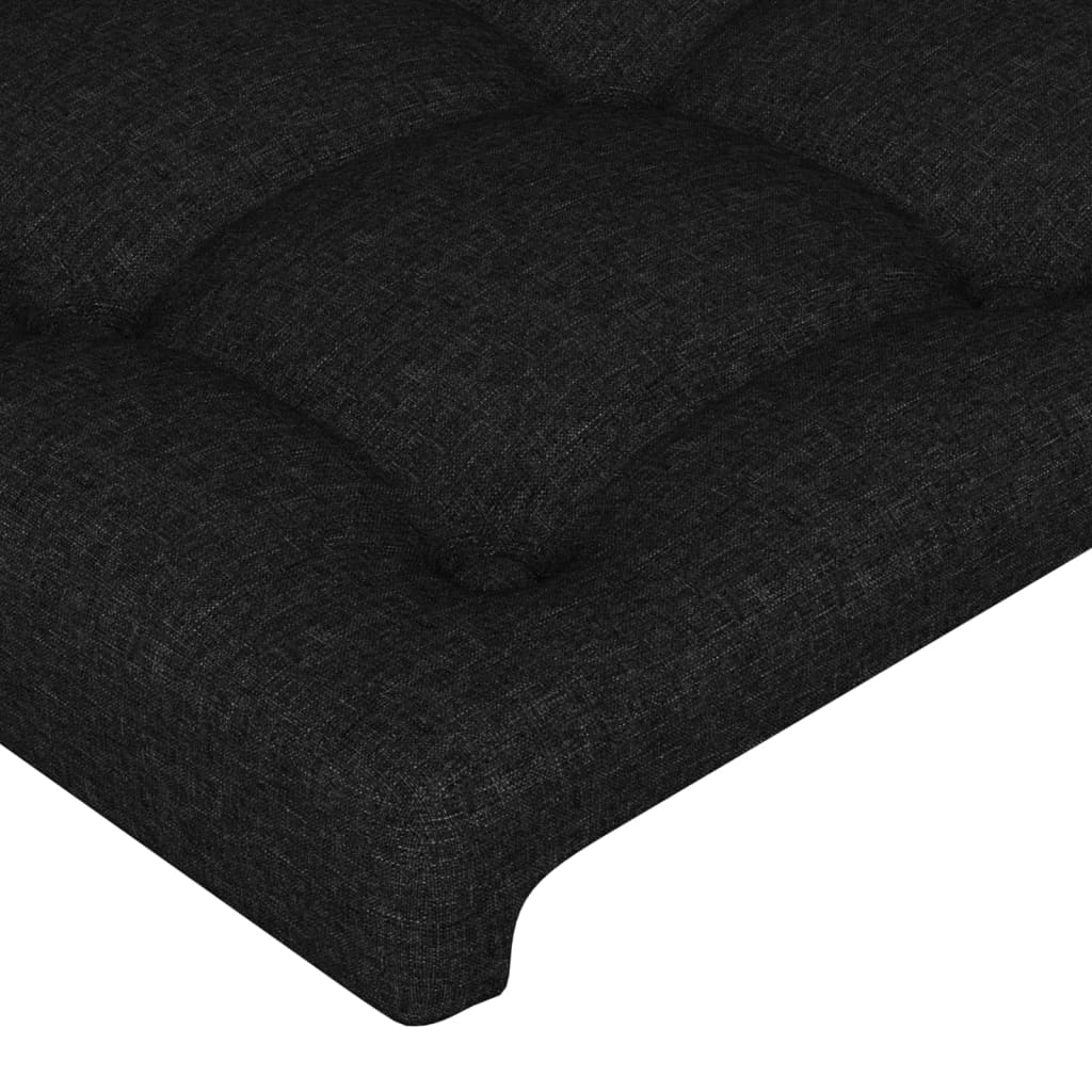 Testiera ad Orecchio Nera 203x23x78/88 cm in Tessuto | homemem39