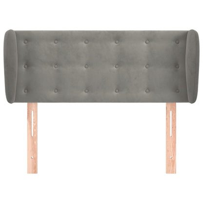 Testiera ad Orecchio Grigio Chiaro 83x23x78/88 cm in Velluto - homemem39