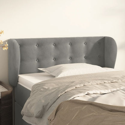 Testiera ad Orecchio Grigio Chiaro 83x23x78/88 cm in Velluto | homemem39
