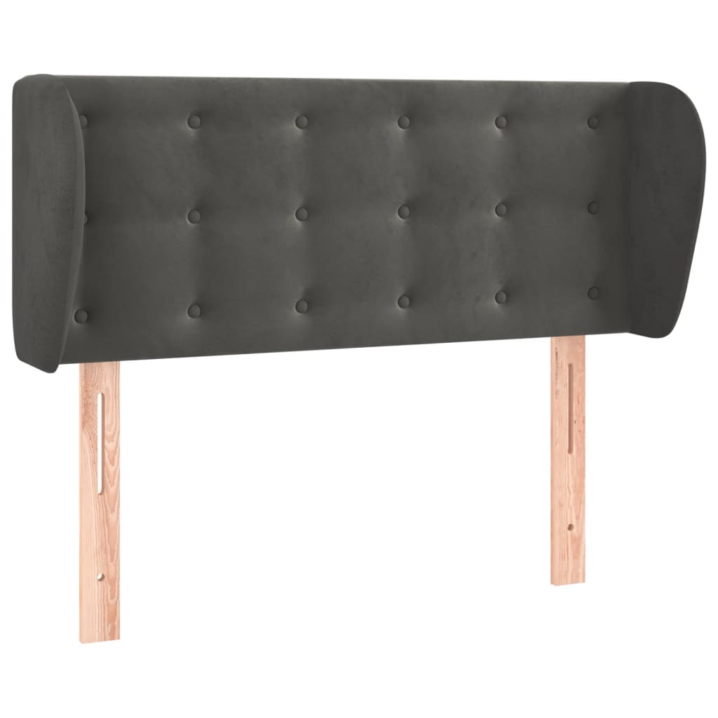 Testiera ad Orecchio Grigio Scuro 83x23x78/88 cm in Velluto | homemem39