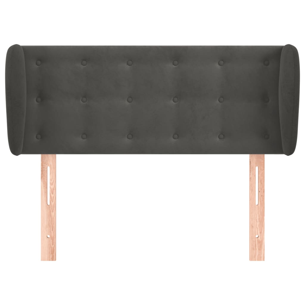 Testiera ad Orecchio Grigio Scuro 83x23x78/88 cm in Velluto | homemem39