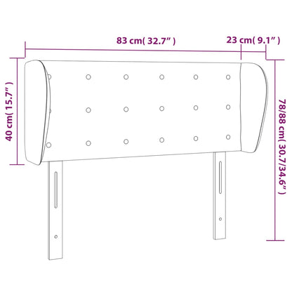 Testiera ad Orecchio Grigio Scuro 83x23x78/88 cm in Velluto | homemem39
