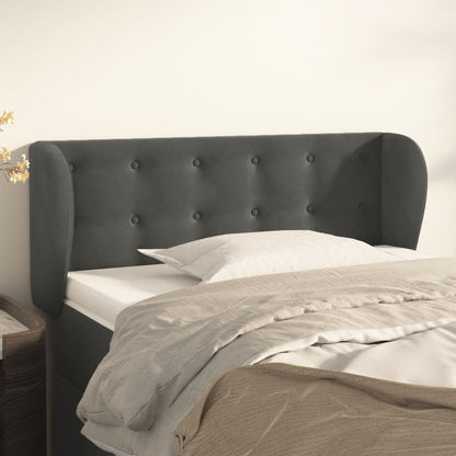 Testiera ad Orecchio Grigio Scuro 83x23x78/88 cm in Velluto | homemem39