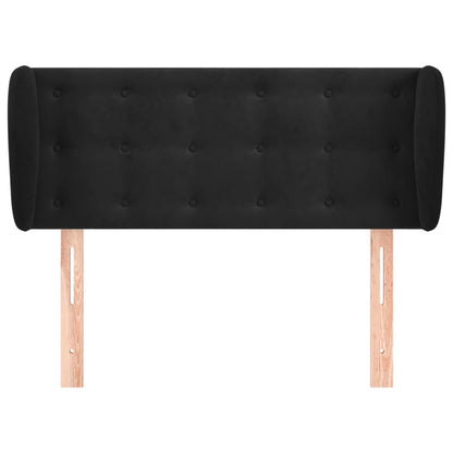 Testiera ad Orecchio Nera 83 x 23 x 78/88 cm in Velluto | homemem39