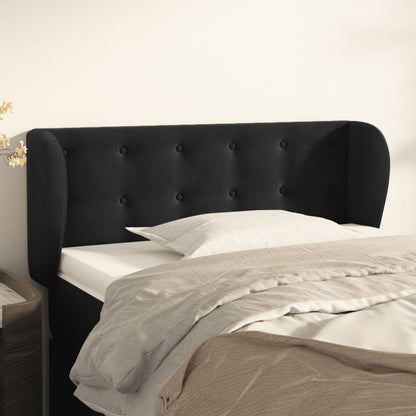 Testiera ad Orecchio Nera 83 x 23 x 78/88 cm in Velluto | homemem39