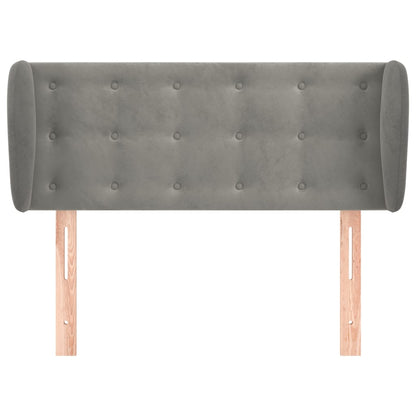 Testiera ad Orecchio Grigio Chiaro 93x23x78/88 cm in Velluto - homemem39