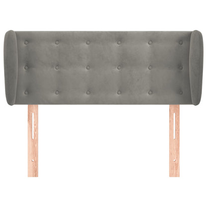 Testiera ad Orecchio Grigio Chiaro 103x23x78/88 cm in Velluto - homemem39