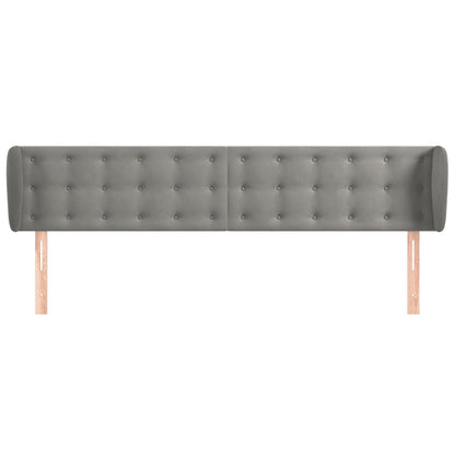 Testiera ad Orecchio Grigio Chiaro 183x23x78/88 cm in Velluto - homemem39