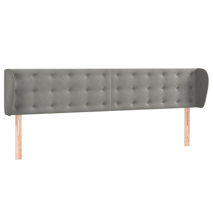 Testiera ad Orecchio Grigio Chiaro 203x23x78/88 cm in Velluto | homemem39