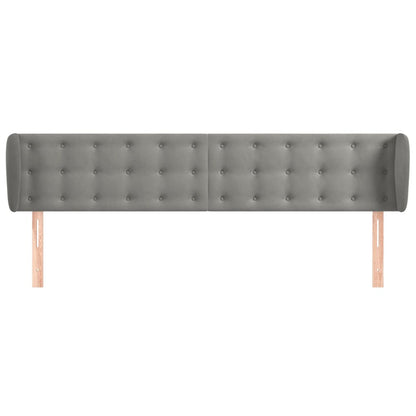 Testiera ad Orecchio Grigio Chiaro 203x23x78/88 cm in Velluto | homemem39