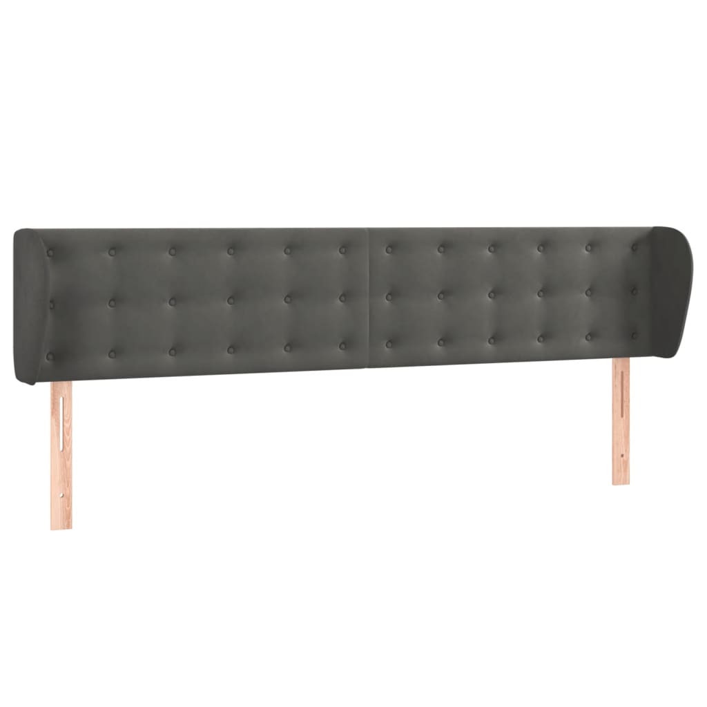 Testiera ad Orecchio Grigio Scuro 203x23x78/88 cm in Velluto | homemem39