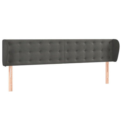 Testiera ad Orecchio Grigio Scuro 203x23x78/88 cm in Velluto | homemem39