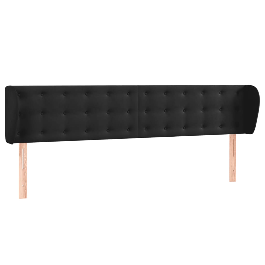 Testiera ad Orecchio Nera 203x23x78/88 cm in Velluto | homemem39