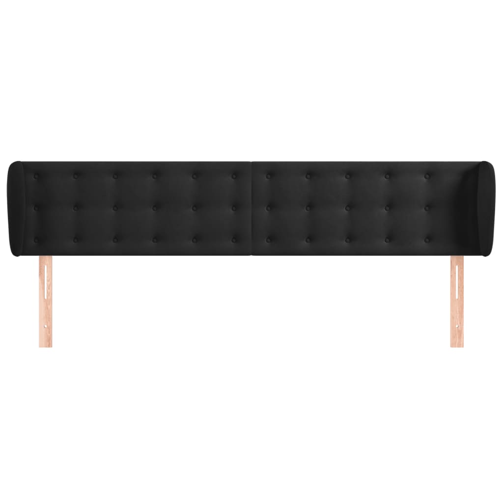 Testiera ad Orecchio Nera 203x23x78/88 cm in Velluto | homemem39