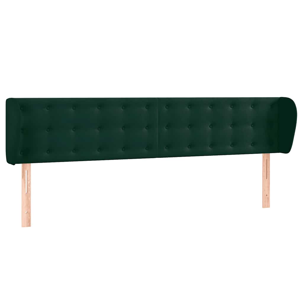 Testiera ad Orecchio Verde Scuro 203x23x78/88 cm in Velluto