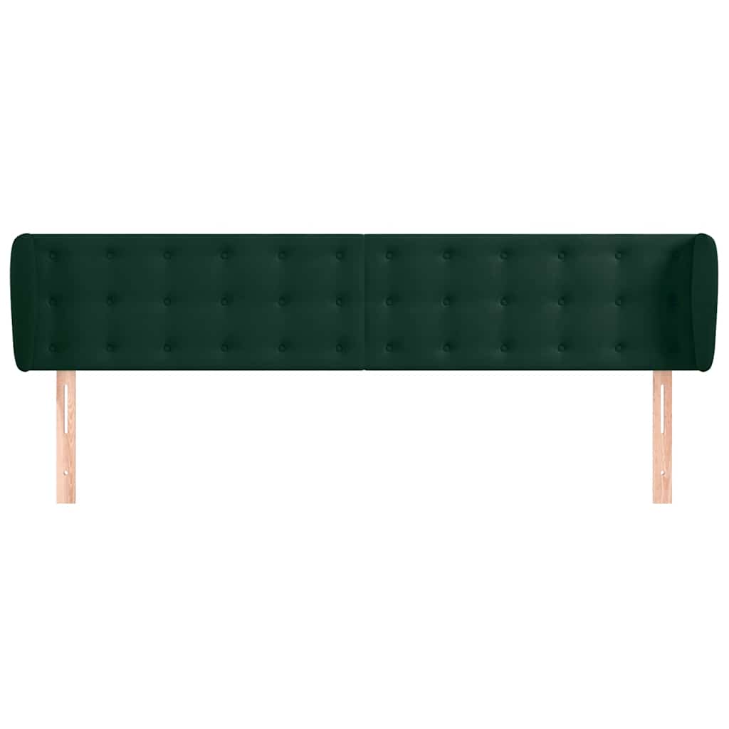 Testiera ad Orecchio Verde Scuro 203x23x78/88 cm in Velluto