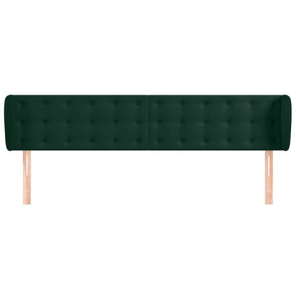 Testiera ad Orecchio Verde Scuro 203x23x78/88 cm in Velluto