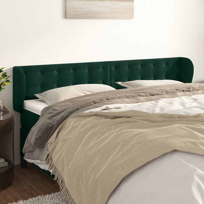 Testiera ad Orecchio Verde Scuro 203x23x78/88 cm in Velluto