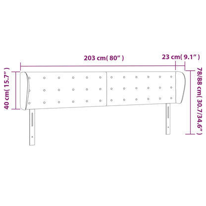 Testiera ad Orecchio Rosa 203x23x78/88 cm in Velluto | homemem39