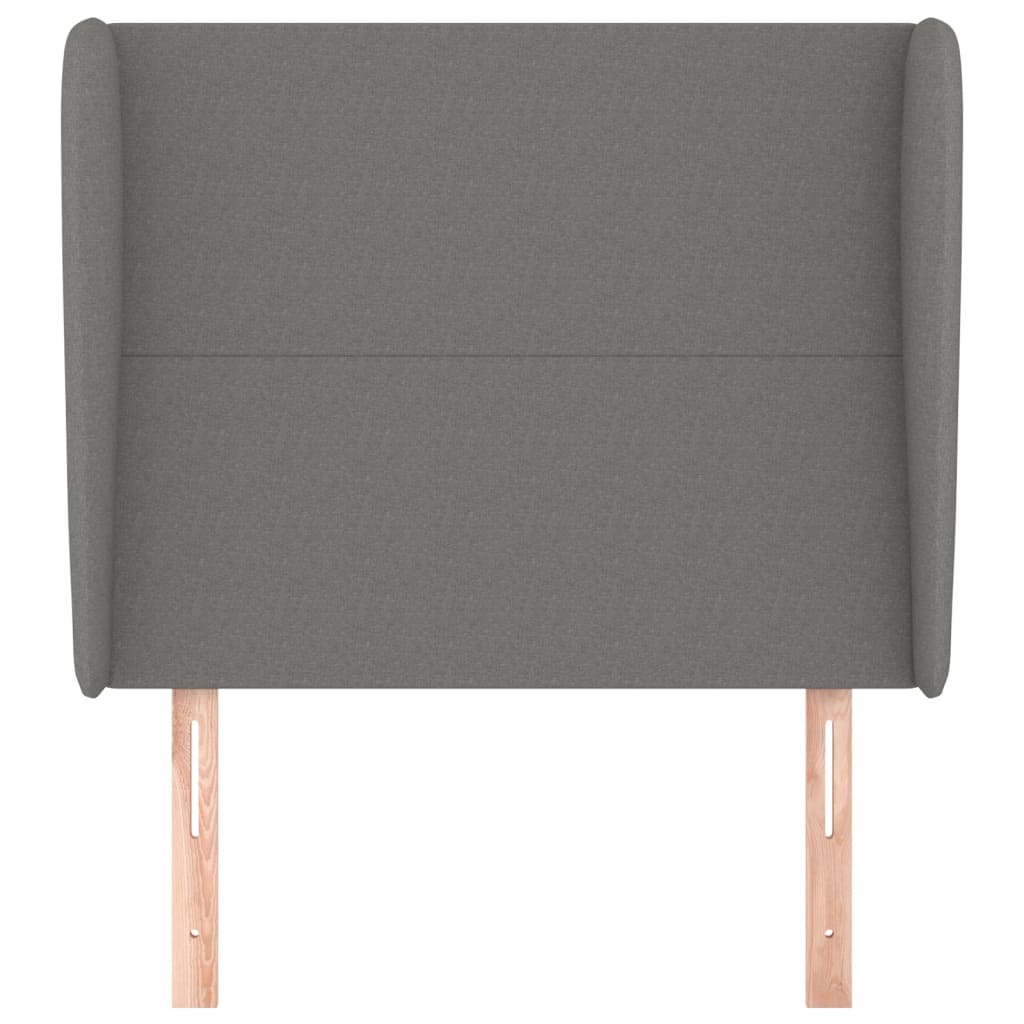 Testiera ad Orecchio Grigio Scuro 83x23x118/128 cm in Tessuto
