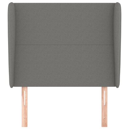 Testiera ad Orecchio Grigio Scuro 83x23x118/128 cm in Tessuto