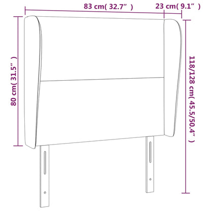 Testiera ad Orecchio Nera 83x23x118/128 cm in Tessuto | homemem39