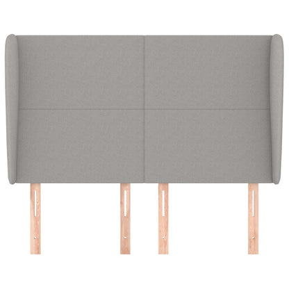 Testiera ad Orecchio Grigio Chiaro 147x23x118/128 cm in Tessuto - homemem39