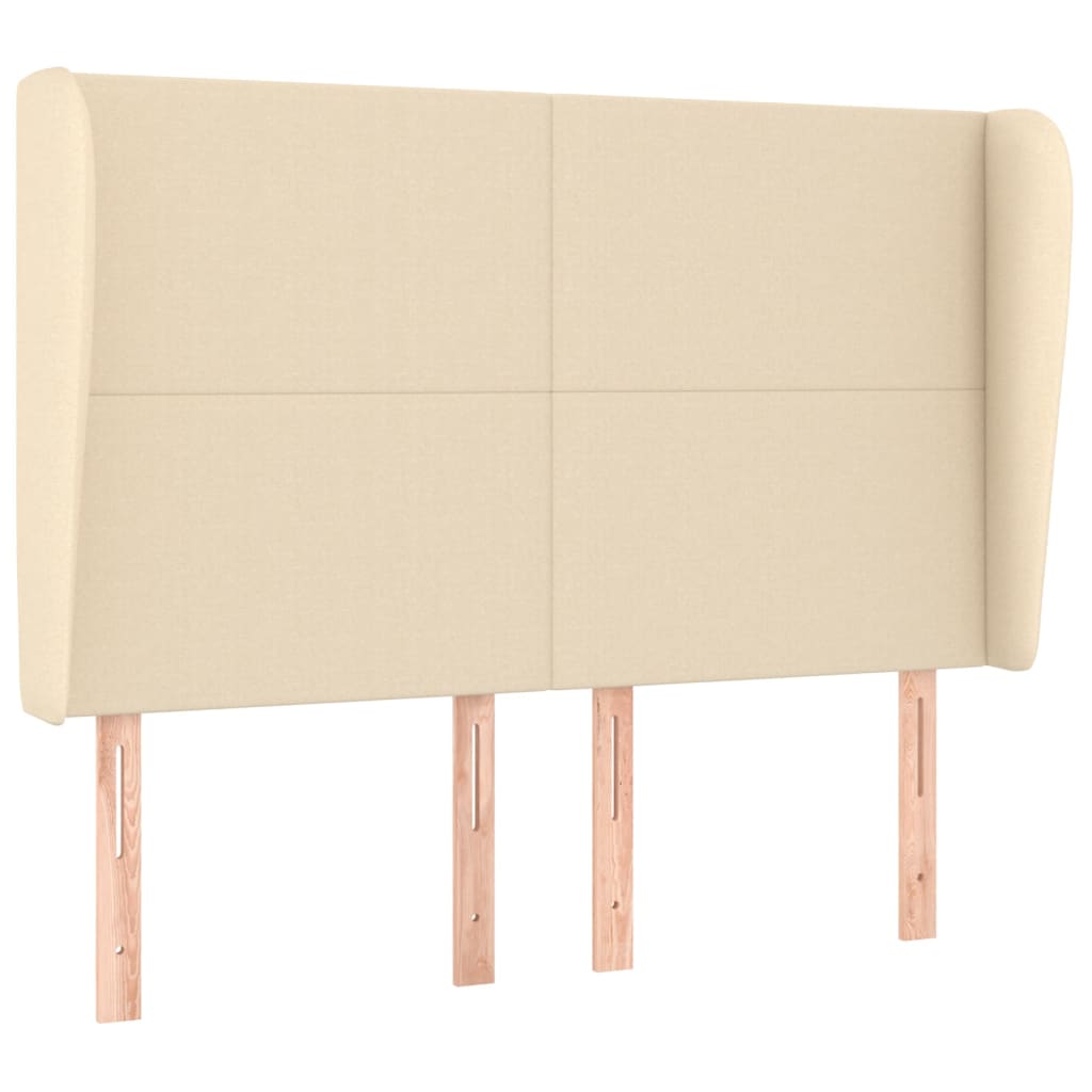 Testiera ad Orecchio Crema 147 x 23 x 118/128 cm in Tessuto - homemem39