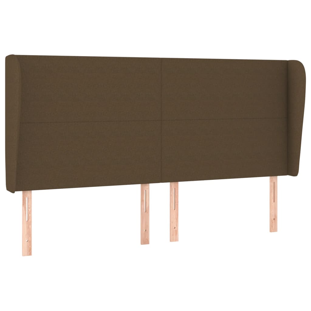 Testiera ad Orecchio Marrone Scuro 163x23x118/128 cm in Tessuto | homemem39