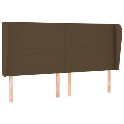 Testiera ad Orecchio Marrone Scuro 163x23x118/128 cm in Tessuto | homemem39