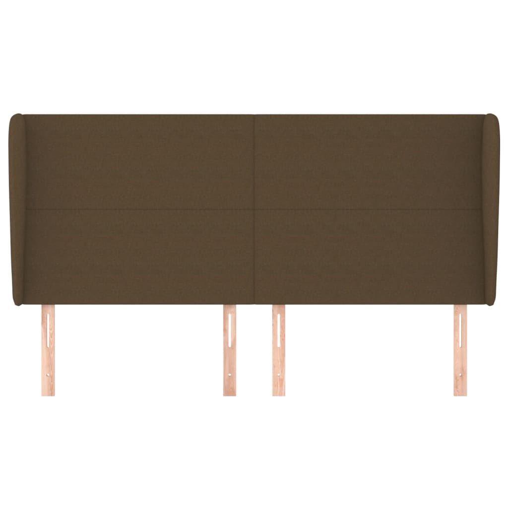 Testiera ad Orecchio Marrone Scuro 163x23x118/128 cm in Tessuto | homemem39
