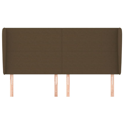 Testiera ad Orecchio Marrone Scuro 163x23x118/128 cm in Tessuto | homemem39