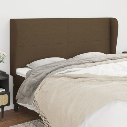 Testiera ad Orecchio Marrone Scuro 163x23x118/128 cm in Tessuto | homemem39