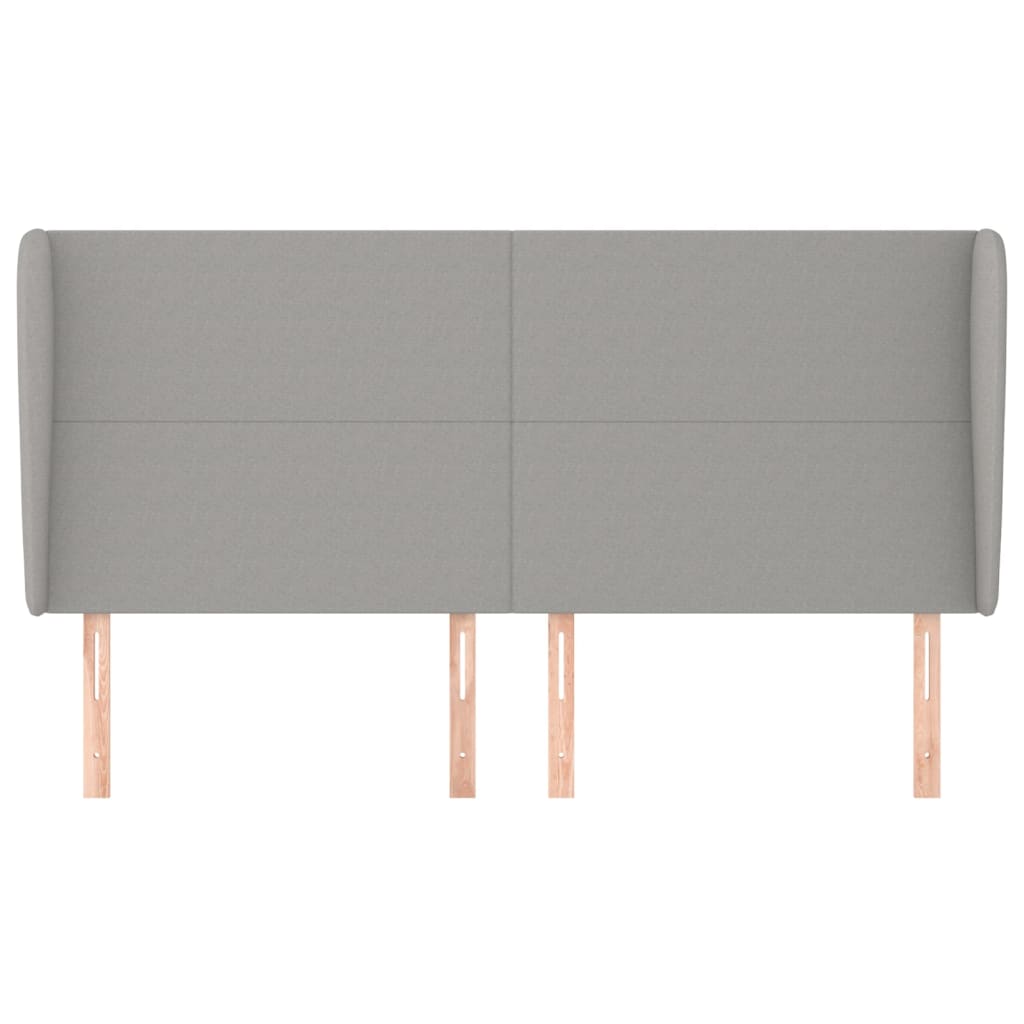 Testiera ad Orecchio Grigio Chiaro 183x23x118/128 cm in Tessuto | homemem39