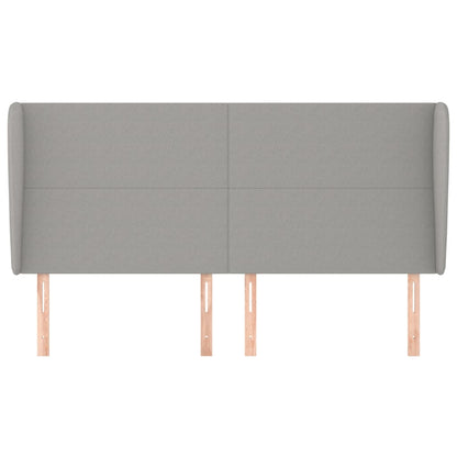 Testiera ad Orecchio Grigio Chiaro 183x23x118/128 cm in Tessuto | homemem39
